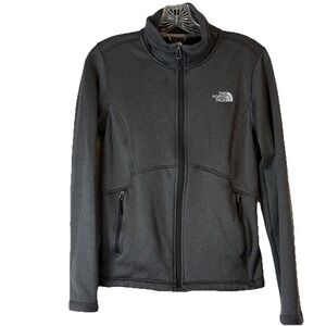 The North Face‎ Gray Agave Full Zip Jacket Women's Sz S Softshell Pockets C656
